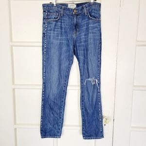 Current Elliot The Fling / Le Fling Studded Distressed Jeans 28